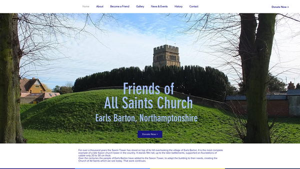 Screenshot of the Friends Of All Saints - Kingston Seymour Community Church Fund website