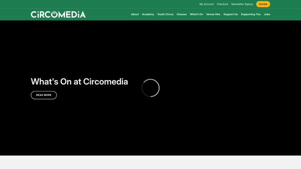 Screenshot of the Academy For Contemporary Circus And Physical Theatre website