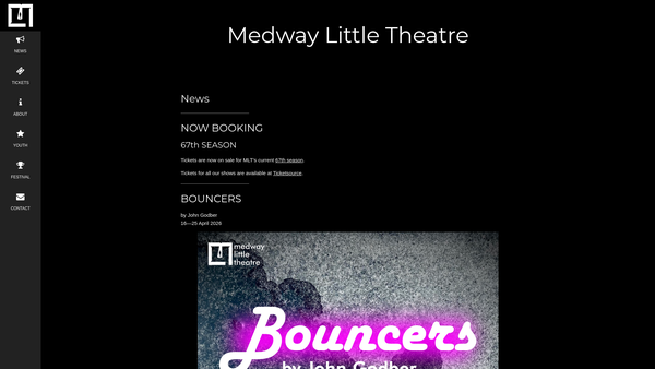 Screenshot of the Medway Little Theatre Limited website