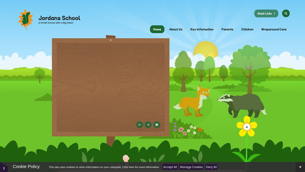 Screenshot of the Jordans School Fund website