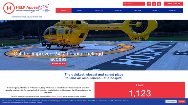 Screenshot of the County Air Ambulance Trust website
