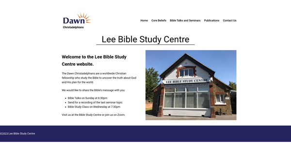 Screenshot of the South-East London Christadelphian Ecclesia website