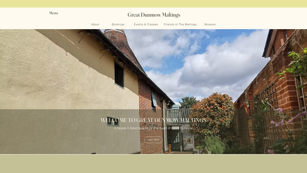 Screenshot of the Great Dunmow Maltings Preservation Trust CIO website