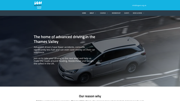 Screenshot of the Thames Valley (Maidenhead) Group Of Advanced Motorists website