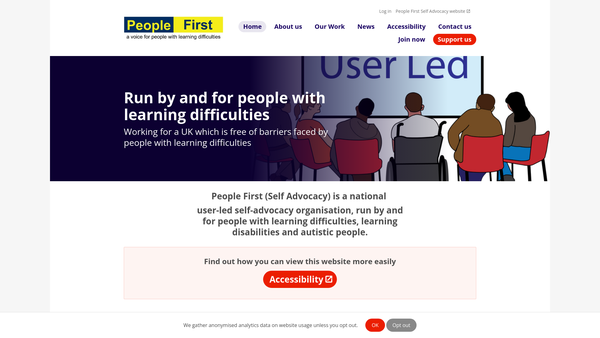 Screenshot of the People First (Self Advocacy) website