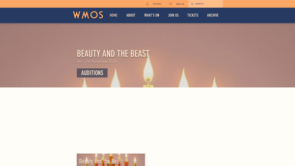 Screenshot of the Winchester Musicals And Opera Society website