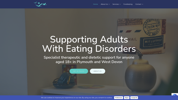Screenshot of the Eating Disorder Service (Plymouth) website