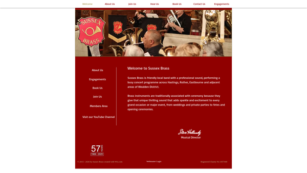 Screenshot of the Sussex Brass (Hastings) website