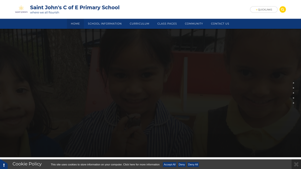 Screenshot of the St Johns Primary School Parent Teacher Friends Association website