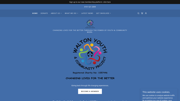 Screenshot of the Walton Youth & Community Project website