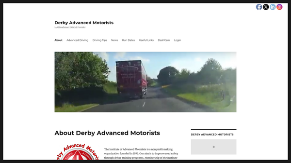 Screenshot of the Derby Advanced Motorists website