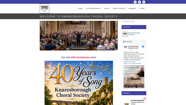 Screenshot of the The Knaresborough Choral Society website