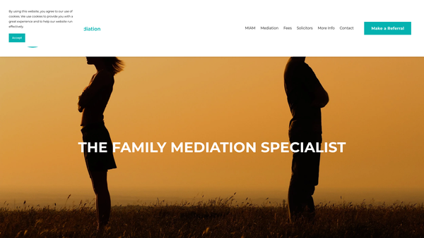 Screenshot of the West Yorkshire Family Mediation Council Limited website