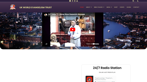 Screenshot of the United Kingdom World Evangelism Trust website