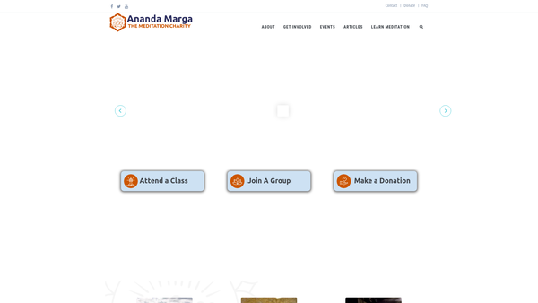 Screenshot of the A'nanda Ma'rga Pracaraka Samgha website