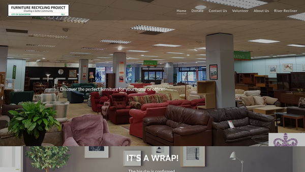 Screenshot of the Furniture Recycling Project website