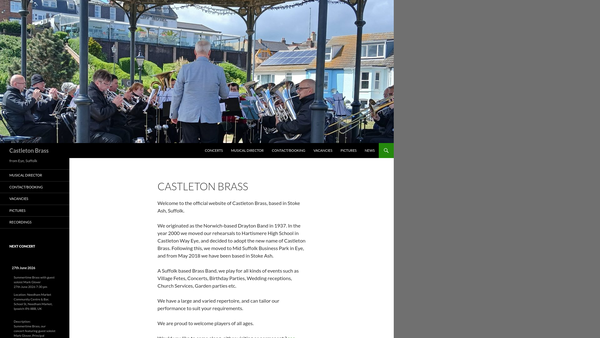 Screenshot of the Castleton Brass website