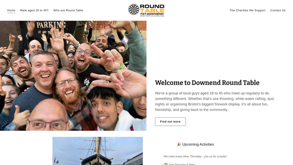 Screenshot of the Downend Round Table website