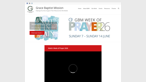 Screenshot of the Strict Baptist Mission Pension Fund website