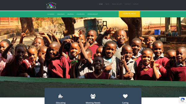 Screenshot of the Rainbow Trust Africa website