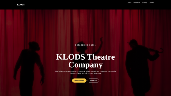 Screenshot of the King's Lynn Operatic And Dramatic Society website