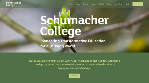 Screenshot of the Schumacher College Foundation website