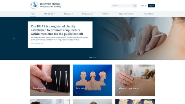 Screenshot of the British Medical Acupuncture Society website
