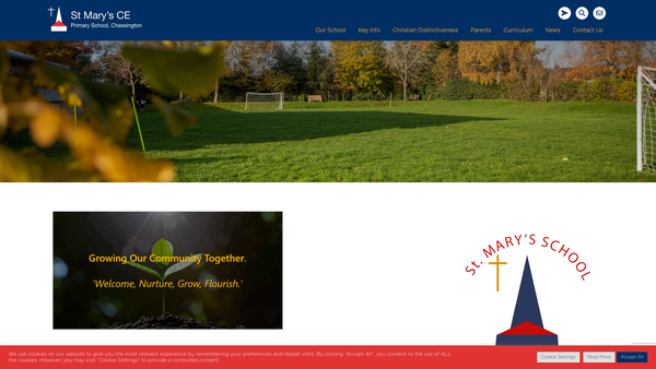Screenshot of the St Mary's Church Of England Primary School Parent Teacher Association. website