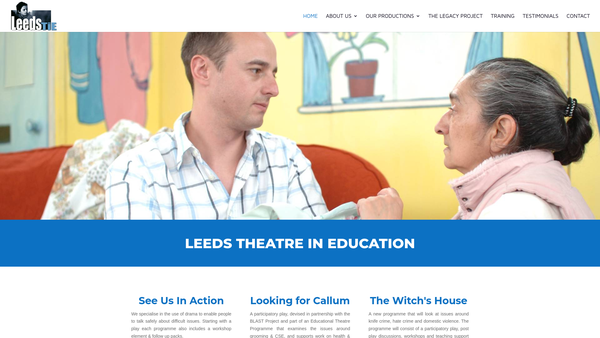 Screenshot of the Leeds Theatre In Education Company website