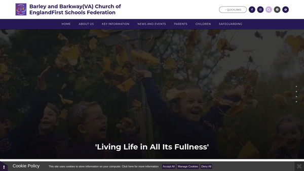 Screenshot of the Friends Of Barley School website