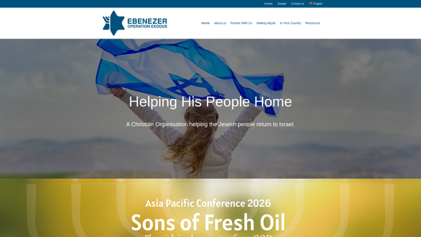 Screenshot of the Ebenezer Aid Fund website