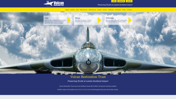 Screenshot of the Vulcan Restoration Trust website