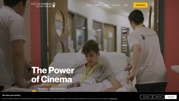 Screenshot of the Medicinema website