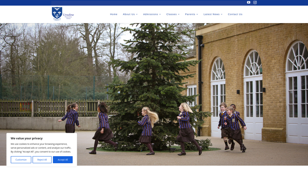 Screenshot of the The Ursuline Preparatory School website
