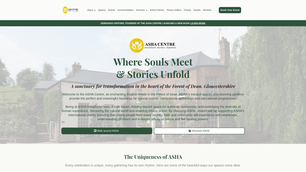 Screenshot of the The Asha Foundation website