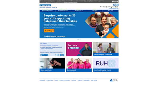 Screenshot of the Royal United Hospital Charitable Fund website