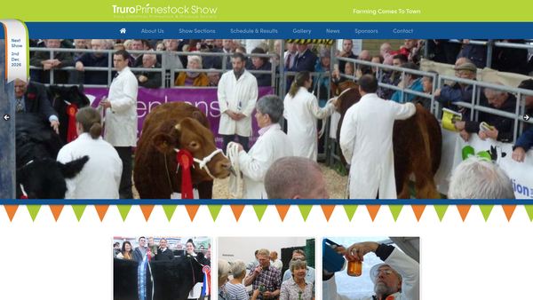Screenshot of the Truro Christmas Prime Stock And Produce Society website
