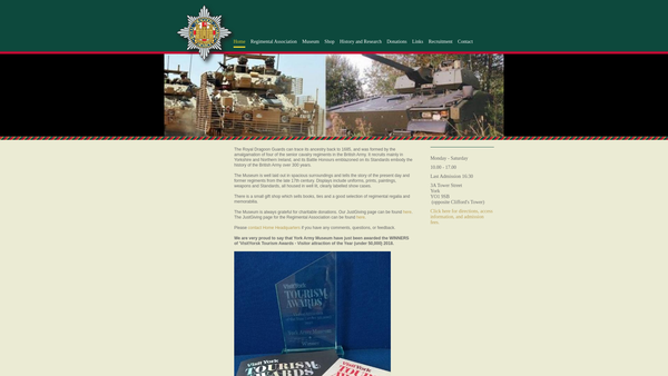 Screenshot of the The Royal Dragoon Guards Heritage Trust website