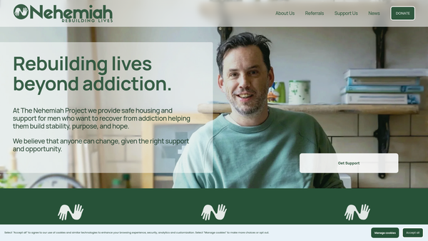 Screenshot of the The Nehemiah Project website