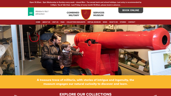 Screenshot of the Combined Military Services Museum website
