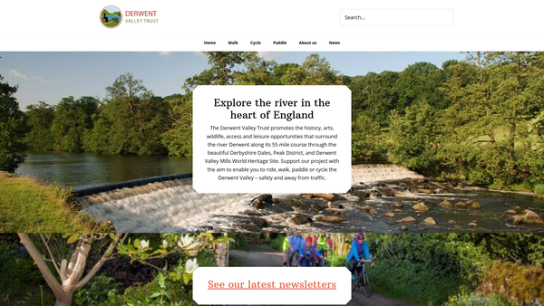 Screenshot of the Derwent Valley Trust website