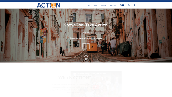 Screenshot of the Action International Ministries (UK) website