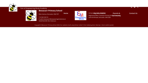 Screenshot of the Bessacarr Primary School Fund website