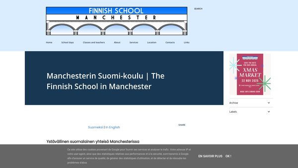 Screenshot of the The Finnish Saturday School In Manchester website