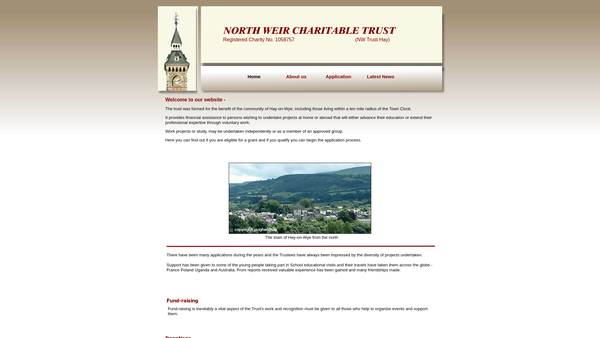 Screenshot of the The North Weir Charitable Trust website