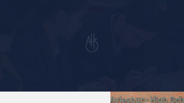 Screenshot of the Aylesbury High School website