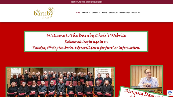 Screenshot of the The Barnby Choir website
