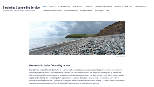 Screenshot of the Borderline Counselling Services website