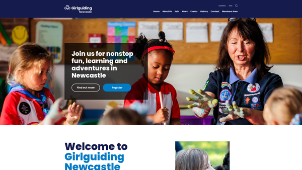 Screenshot of the Newcastle Upon Tyne County Guide Association website