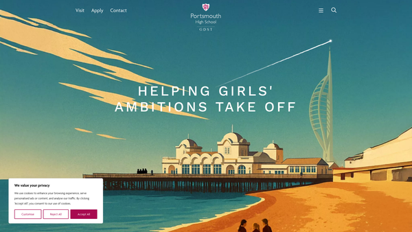 Screenshot of the Portsmouth High School Parent Staff Association website